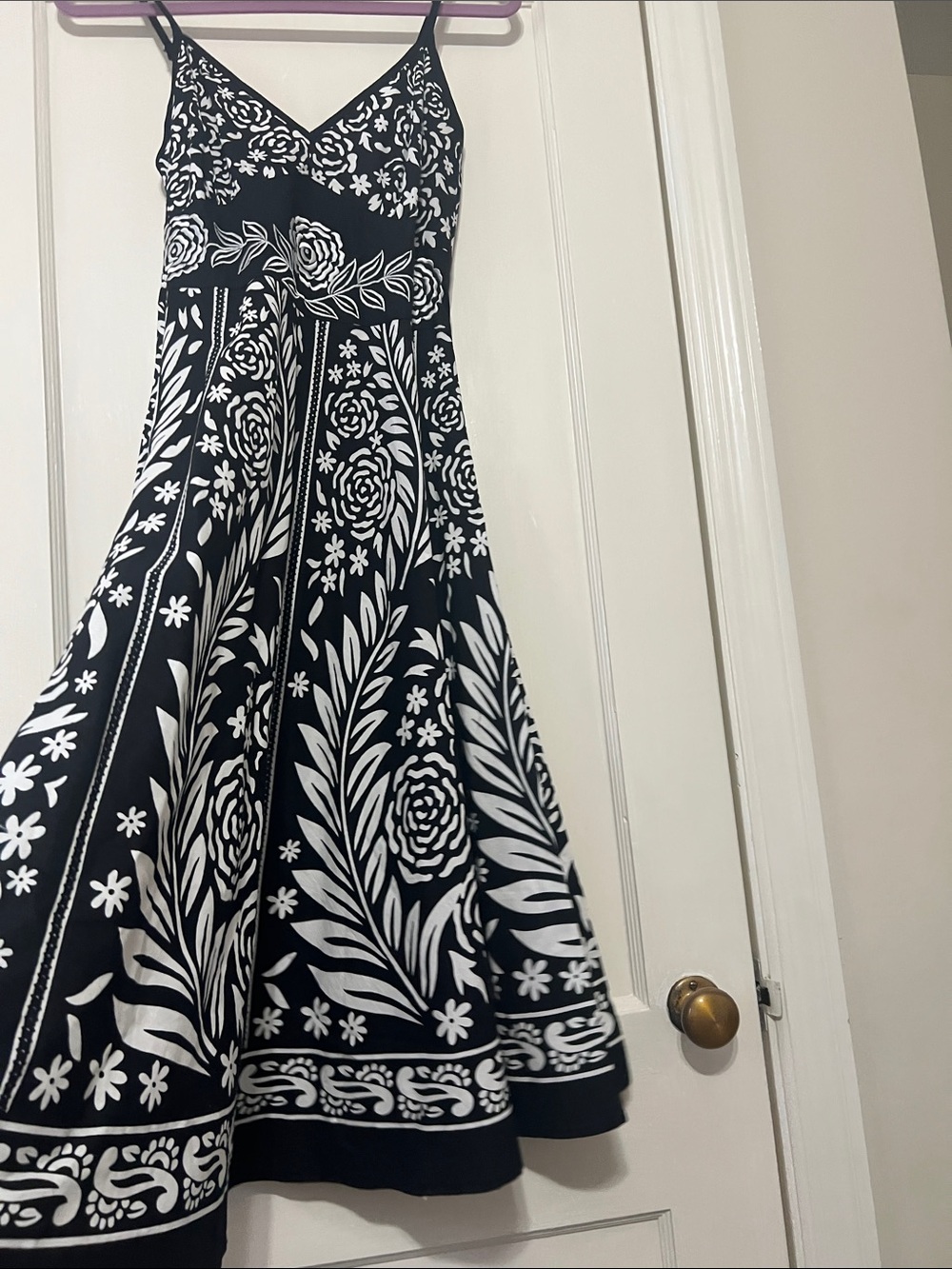 Magic Black and White Floral Midi Dress